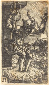 Horatio Cocles Leaping into the River Tiber by Albrecht Altdorfer