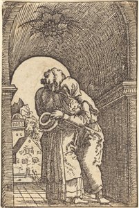 Joachim Embracing Anna by Albrecht Altdorfer
