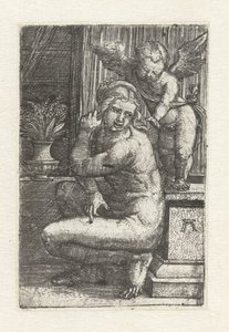 Kneeling Venus with Cupid by Albrecht Altdorfer