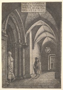The Entrance Hall of the Regensburg Synagogue by Albrecht Altdorfer