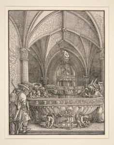 The Holy Family on the Flight into Egypt at a Fountain by Albrecht Altdorfer