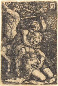 Two Satyrs Fighting about a Nymph by Albrecht Altdorfer