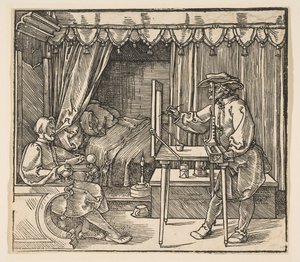 Artist Drawing a Portrait of a Man by Albrecht Dürer