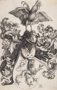 Coat of Arms with a Lion and a Cock by Albrecht Dürer