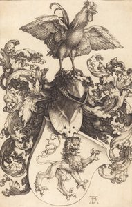 Coat of Arms with a Lion and a Cock, 1502-1503 by Albrecht Dürer
