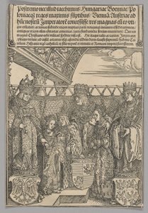 Congress and Double Betrothal in Vienna, Plate 23 from Historical Scenes from the Life of Emperor Maximilian I from the Triumphal Arch by Albrecht Dürer
