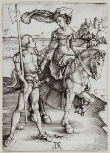 The Maiden on Horseback and the Landsknecht by Albrecht Dürer