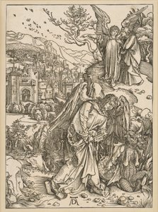 The Angel Throws the Dragon into the Abyss and Closes It (Apocalypse) by Albrecht Dürer