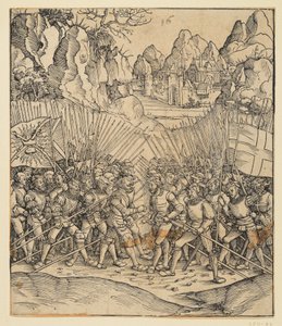The Triumphal Arch of Emperor Maximilian I (Fragment v. 24b): The Battle Scene Bottom Left by Albrecht Dürer