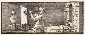 Draftsman Drawing a Vase