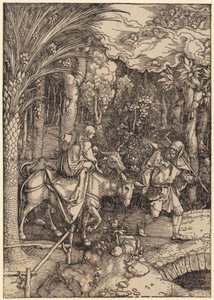 Flight into Egypt, Plate 14 of the Series "The Life of Mary" by Albrecht Dürer
