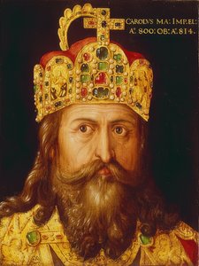 Ideal Portrait of Emperor Charlemagne in Coronation Robes with the Imperial Crown