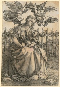 Virgin Mary Crowned by Two Angels by Albrecht Dürer