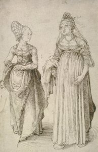 Lady in Venetian Dress Contrasted with a Nuremberg Hausfrau by Albrecht Dürer
