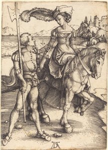 Lady on Horseback and the Lansquenet by Albrecht Dürer