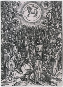 Song of the Chosen in Heaven / Adoration of the Lamb, XII. Figure, Plate 14 from the series "The Apocalypse" by Albrecht Dürer