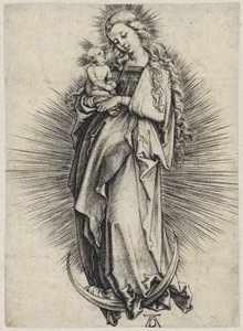 Mary with Long Hair on the Crescent Moon by Albrecht Dürer