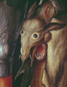 Paumgartner Altarpiece: detail of the Left Hand Wing, depicting the head of the dragon defeated by St. George (detail)