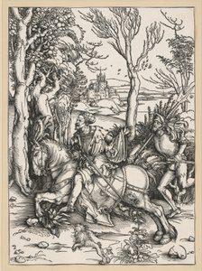 Knight on Horseback and Landsknecht by Albrecht Dürer