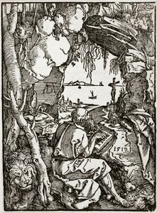 Saint Jerome in a Cave (Bartsch 113) by Albrecht Dürer