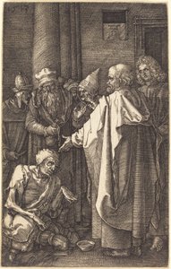 Saint Peter and Saint John Healing a Cripple at the Gate of the Temple by Albrecht Dürer