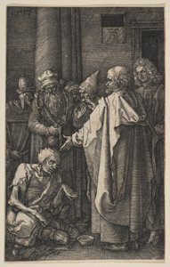 Saint Peter and Saint John at the Gate of the Temple, from "The Passion" by Albrecht Dürer