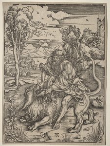 Samson Killing the Lion by Albrecht Dürer