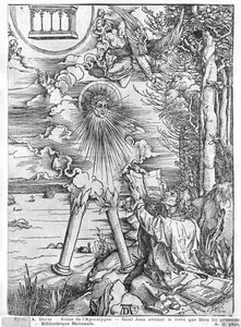 Scene from the Apocalypse, St. John devouring the Book, Latin edition, 1511