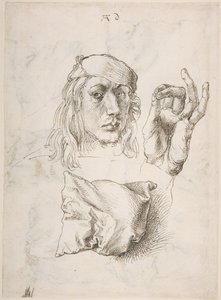 Self-portrait, Study of a hand and a pillow by Albrecht Dürer