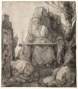 St. Jerome Seated Near a Pollard Willow by Albrecht Dürer