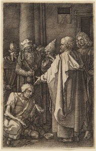 St. Peter and St. John Healing the Cripple (#16 from the Engraved Passion)