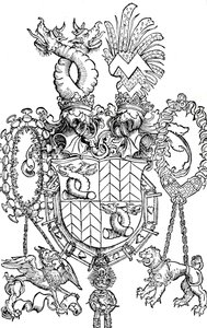 The Coat of Arms of Florian Waldauf by Albrecht Dürer