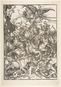 The Four Horsemen, from The Apocalypse, Latin Edition by Albrecht Dürer