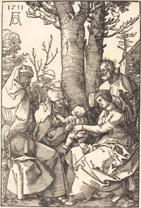 The Holy Family with Joachim and Anne under a Tree by Albrecht Dürer
