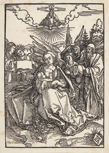 The Holy Family with Five Angels