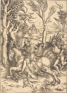 The Knight on Horseback and the Lansquenet by Albrecht Dürer