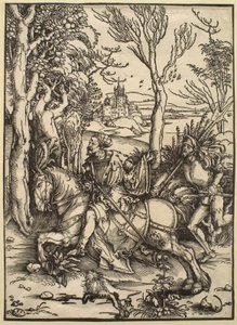 The Knight on Horseback and the Lansquenet by Albrecht Dürer