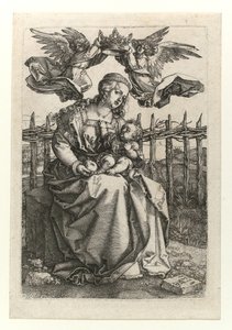 The Madonna and Child crowned by two angels by Albrecht Dürer