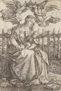 Virgin Mary Crowned By Two Angels