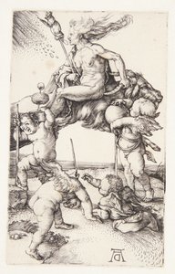 Witch Riding Backwards on a Goat by Albrecht Dürer