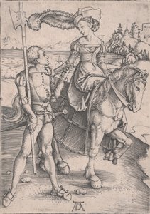 A Lady on Horseback and a Lansquenet by Albrecht Dürer