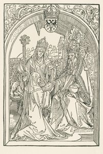 Roswitha in the Presence of Her Niece Gerba, the Abbess of Gandersheim, Presents Her Works to the Emperor Otto I by Albrecht Dürer or Duerer