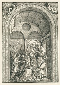 The Holy Family with Two Angels in a Portico