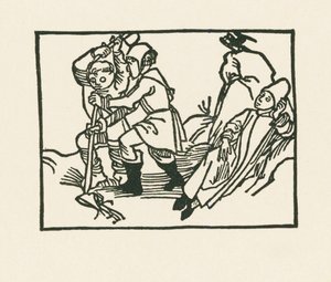 The Priest is lying in the meadow, a raven is croaking on a hollow stone