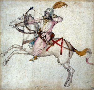 An Archer on Horseback. Drawing by Albrecht Durer