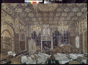Stage Design for the Play Othello by William Shakespeare by Aleksandr Jakovlevic Golovin