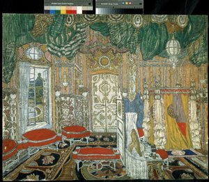 Stage Design for the Theatre Play The Marriage of Figaro by Aleksandr Jakovlevic Golovin