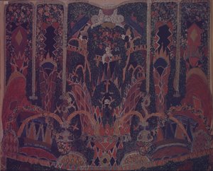 Design of Masquerade curtain for the theatre play The Masquerade by M. Lermontov by Aleksandr Jakovlevic Golovin
