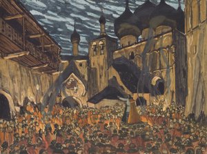 Stage Design for the Opera The Maid of Pskov by N. Rimsky-Korsakov by Aleksandr Jakovlevic Golovin