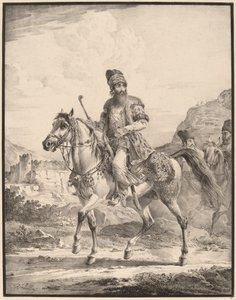 A Persian on Horseback by Aleksandr Osipovich Orlovskii
